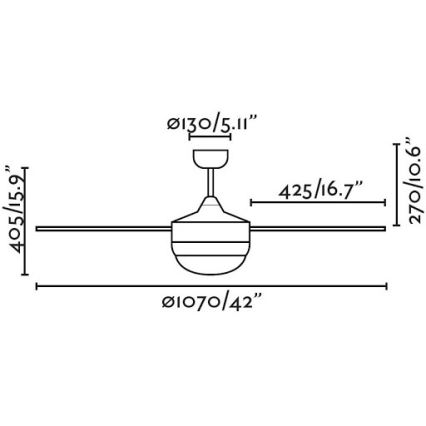 FARO 33697 - Stropní ventilátor MINI ICARIA 2xE14/8W/230V hnědá