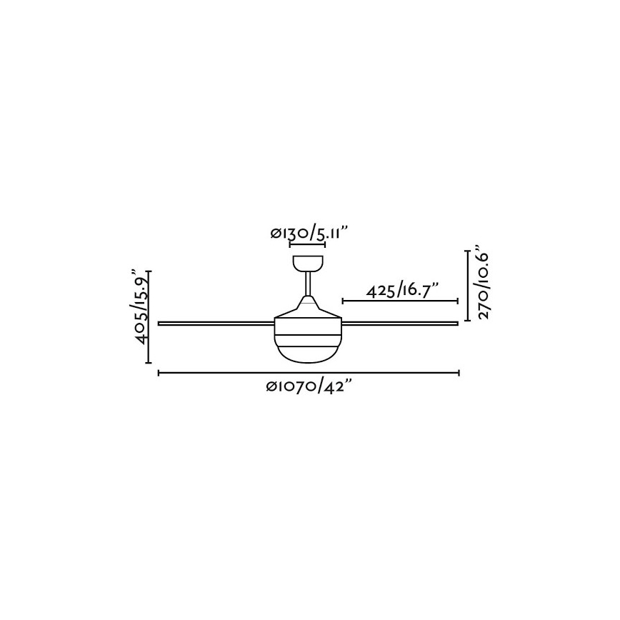 FARO 33697 - Stropní ventilátor MINI ICARIA 2xE14/8W/230V hnědá