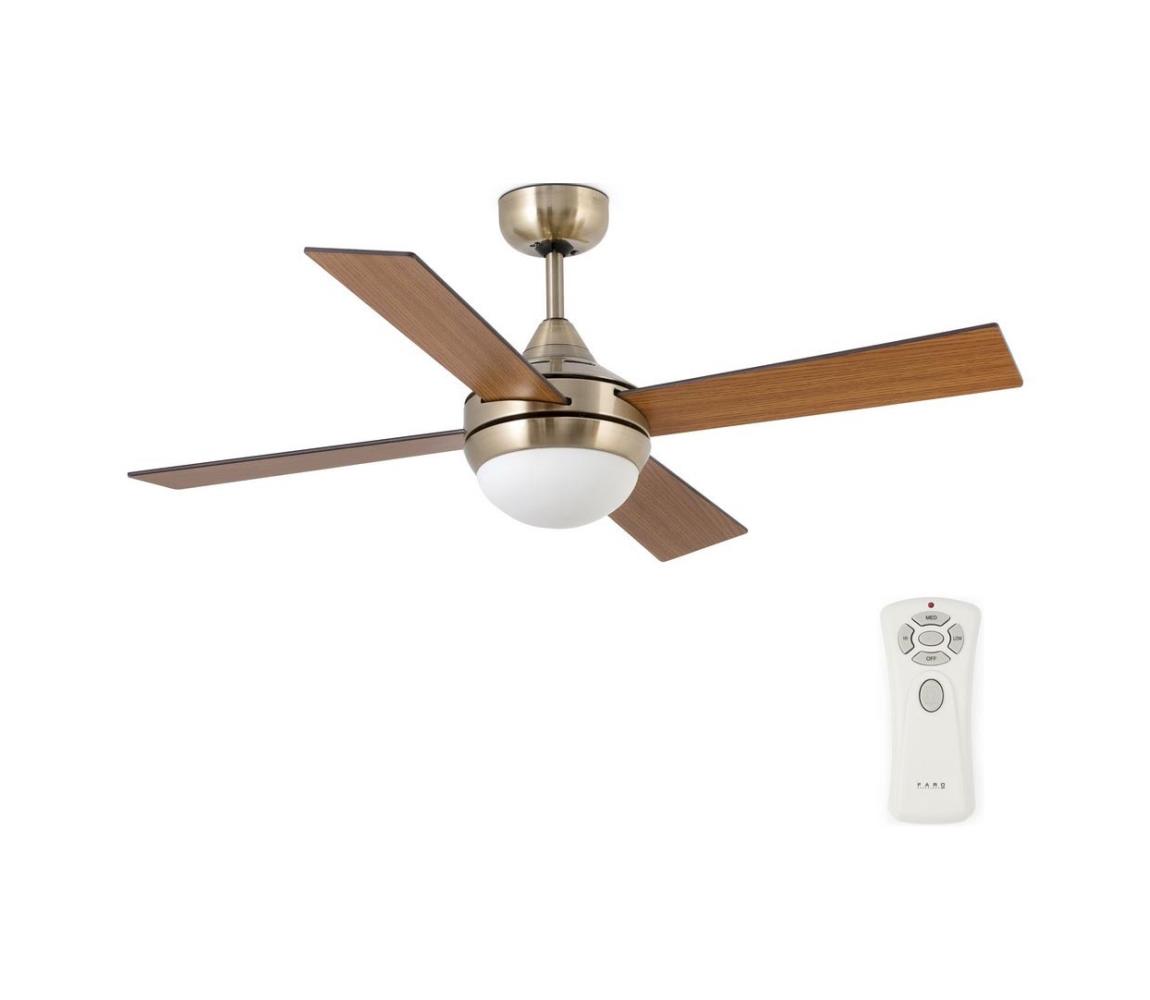 FARO Barcelona FARO 33705 - Stropní ventilátor ICARIA 2xE27/15W/230V chrom/hnědá FA33705