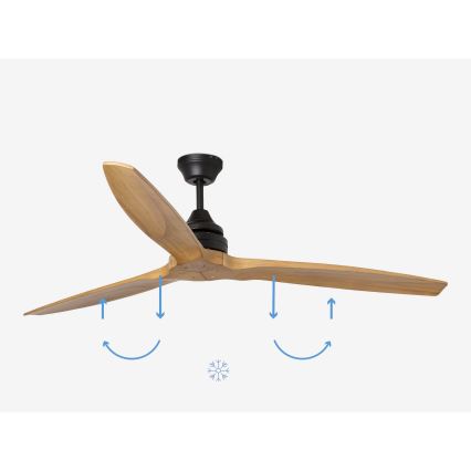FARO 33718DC - Stropní ventilátor ALO L dřevo/černá pr. 152 cm + dálkové ovládání