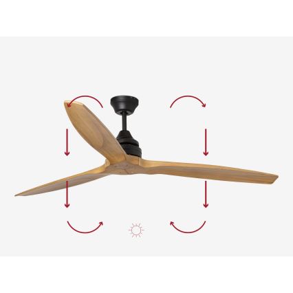FARO 33718DC - Stropní ventilátor ALO L dřevo/černá pr. 152 cm + dálkové ovládání