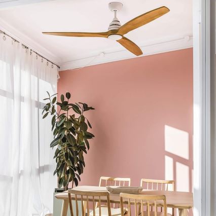 FARO 33727 - LED Stropní ventilátor ALO LED/16W/230V bílá/hnědá + dálkové ovládání