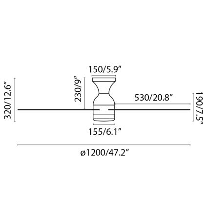 FARO 33756 - LED Stropní ventilátor FRASER LED/16W/230V bílá pr. 120 cm + dálkové ovládání