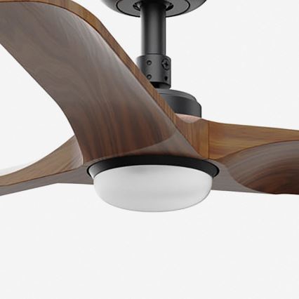 FARO 33806-1TW - LED Stmívatelný stropní ventilátor HEYWOOD S LED/10W/230V 2700/3000/4000K dřevo/černá pr. 90 cm + dálkové ovládání