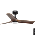FARO 33806-1TW - LED Stmívatelný stropní ventilátor HEYWOOD S LED/10W/230V 2700/3000/4000K dřevo/černá pr. 90 cm + dálkové ovládání
