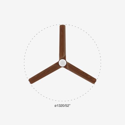 FARO 33809-1TW - LED Stmívatelný ventilátor HEYWOOD LED/10W/230V 2700/3000/4000K pr. 132 cm + dálkové ovládání