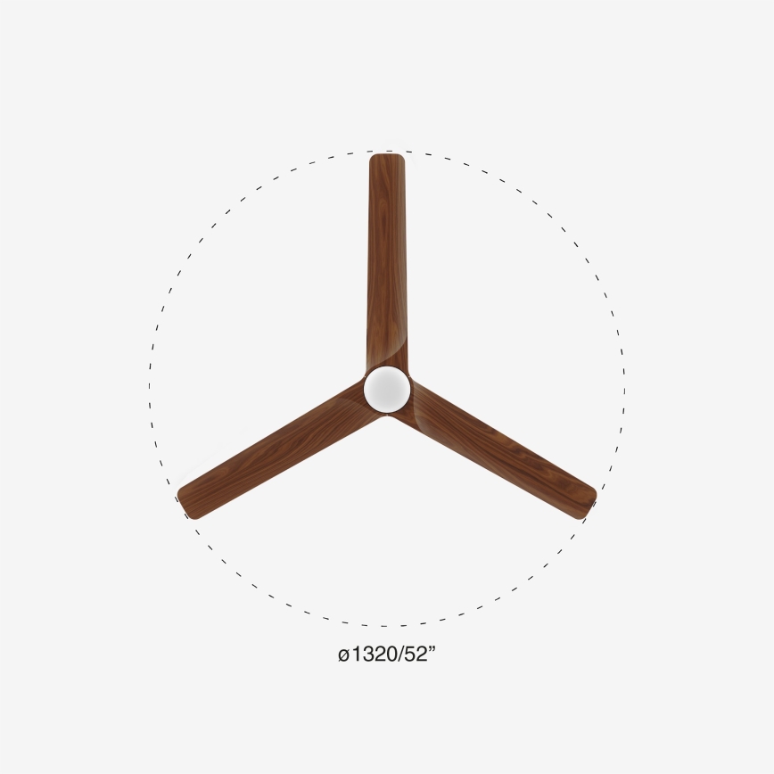 FARO 33809-1TW - LED Stmívatelný ventilátor HEYWOOD LED/10W/230V 2700/3000/4000K pr. 132 cm + dálkové ovládání