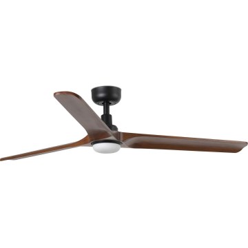 FARO 33809WT1S - LED Stmívatelný stropní ventilátor HEYWOOD L LED/10W/230V 2700/3000/4000K pr. 132 cm dřevo/černá Wi-Fi Tuya + dálkové ovládání