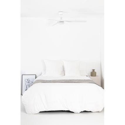 FARO 33814WT1S - LED Stmívatelný stropní ventilátor PUNT M LED/18W/230V 2700/3000/4000K pr. 132 cm bílá Wi-Fi Tuya + dálkové ovládání