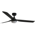 FARO 33815WT-21 - LED Stmívatelný stropní ventilátor PUNT M LED/18W/230V 2700/3000/4000K černá pr. 132 cm Wi-Fi Tuya + dálkové ovládání