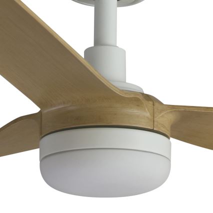 FARO 33816WT-20 - LED Stmívatelný stropní ventilátor PUNT M LED/18W/230V hnědá/bílá pr. 132 cm Wi-Fi Tuya + dálkové ovládání