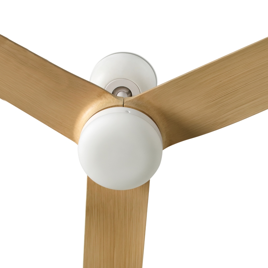 FARO 33816WT-20 - LED Stmívatelný stropní ventilátor PUNT M LED/18W/230V hnědá/bílá pr. 132 cm Wi-Fi Tuya + dálkové ovládání
