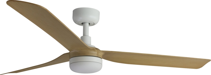 FARO 33816WT-20 - LED Stmívatelný stropní ventilátor PUNT M LED/18W/230V hnědá/bílá pr. 132 cm Wi-Fi Tuya + dálkové ovládání
