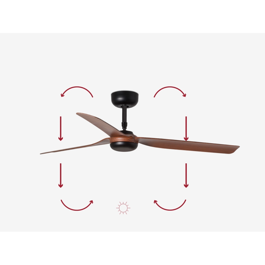 FARO 33817 - Stropní ventilátor PUNT hnědá/černá pr. 130 cm + dálkové ovládání