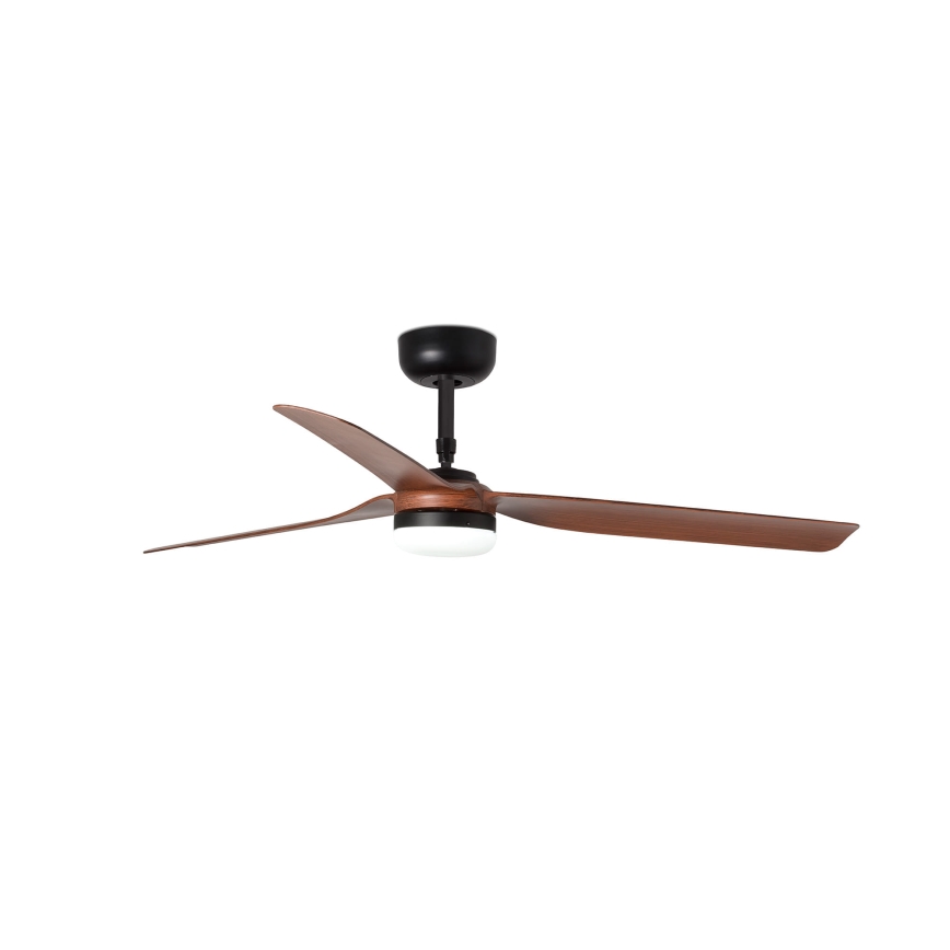 FARO 33817WT-21 - LED Stmívatelný stropní ventilátor PUNT M LED/18W/230V hnědá/černá pr. 132 cm Wi-Fi Tuya + dálkové ovládání