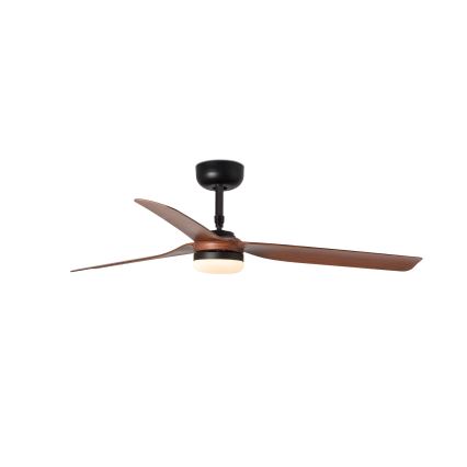 FARO 33817WT-21 - LED Stmívatelný stropní ventilátor PUNT M LED/18W/230V hnědá/černá pr. 132 cm Wi-Fi Tuya + dálkové ovládání