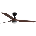FARO 33817WT1S - LED Stmívatelný stropní ventilátor PUNT M LED/18W/230V 2700/3000/4000K pr. 132 cm hnědá/černá Wi-Fi Tuya + dálkové ovládání