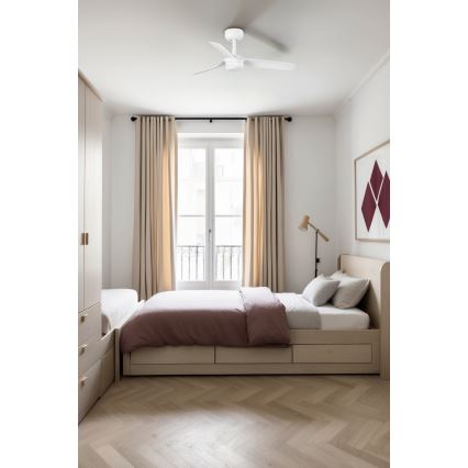 FARO 33820-1TW - LED Stmívatelný stropní ventilátor MINI PUNT S LED/10W 2700/3000/4000K bílá pr. 90 cm + dálkové ovládání
