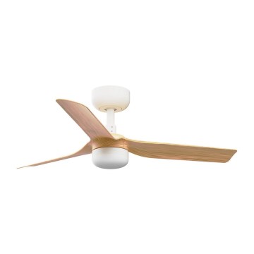 FARO 33821-1TW - LED Stmívatelný stropní ventilátor MINI PUNT S LED/10W 2700/3000/4000K dřevo/bílá pr. 90 cm + dálkové ovládání