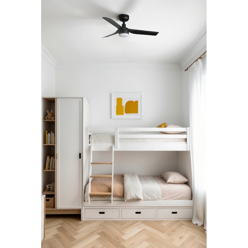 FARO 33822-1TW - LED Stmívatelný stropní ventilátor MINI PUNT S LED/10W 2700/4000/6000K černá pr. 90 cm + dálkové ovládání