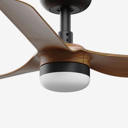 FARO 33823WT-1TW - LED Stmívatelný stropní ventilátor MINI PUNT S LED/10W/230V 2700/4000/6000K hnědá/černá pr. 90 cm Wi-Fi Tuya + dálkové ovládání