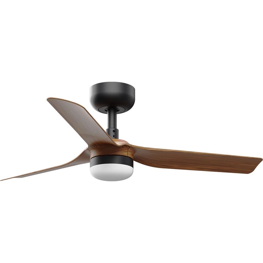 FARO 33823WT-1TW - LED Stmívatelný stropní ventilátor MINI PUNT S LED/10W/230V 2700/4000/6000K hnědá/černá pr. 90 cm Wi-Fi Tuya + dálkové ovládání