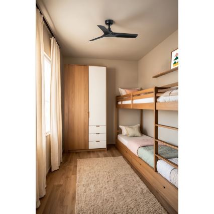 FARO 33825WP - Stropní ventilátor HEY S černá pr. 90 cm SMART + dálkové ovládání
