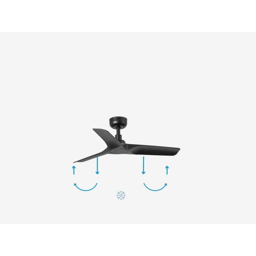 FARO 33825WP - Stropní ventilátor HEY S černá pr. 90 cm SMART + dálkové ovládání