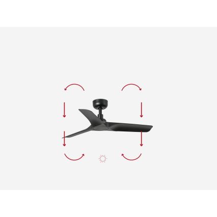FARO 33825WP - Stropní ventilátor HEY S černá pr. 90 cm SMART + dálkové ovládání