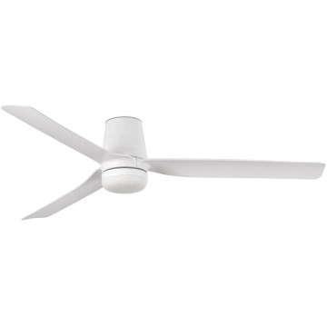 FARO 33828WT-1TW - LED Stmívatelný stropní ventilátor PUNT TUB M LED/18W/230V 3000/4200/6500K bílá pr. 132 cm Wi-Fi Tuya + dálkové ovládání
