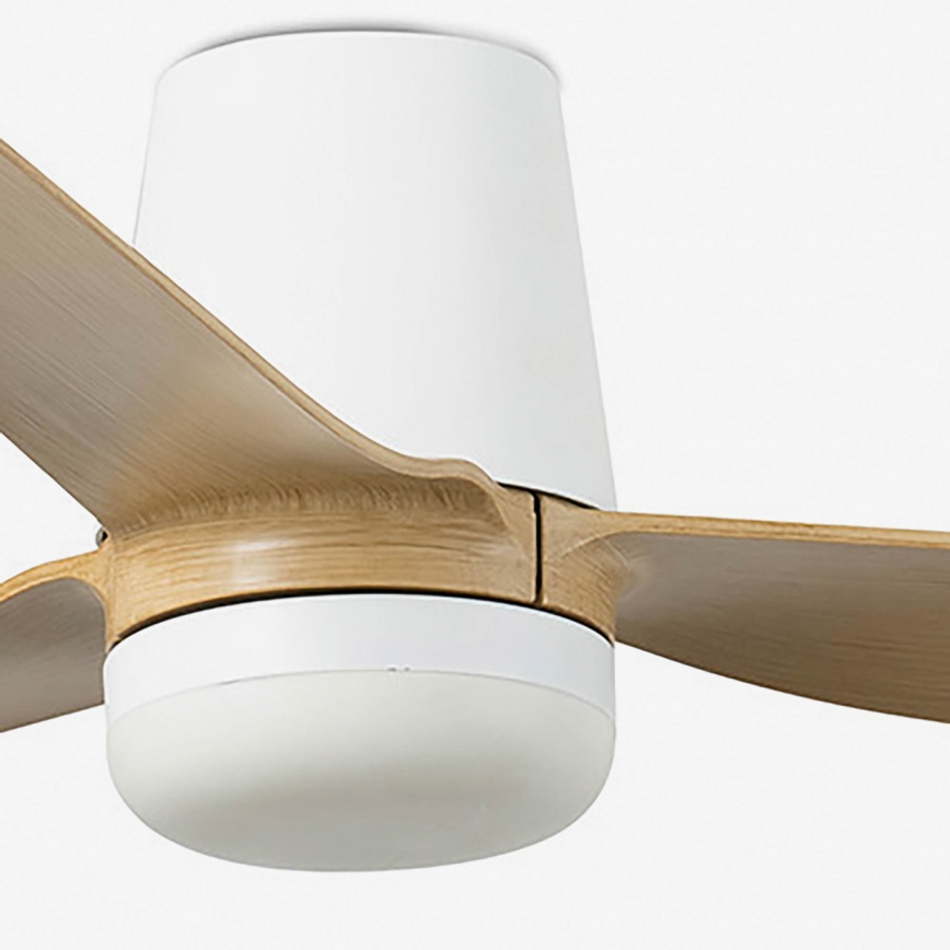 FARO 33829-1TW - LED Stmívatelný stropní ventilátor PUNT TUB M LED/18W/230V 3000/4200/6500K pr. 130 cm bílá/hnědá+ dálkové ovládání