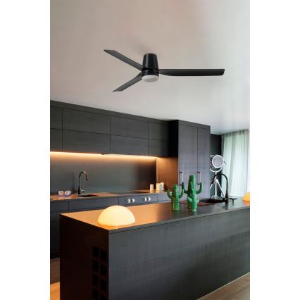 FARO 33829-1TW - LED Stmívatelný stropní ventilátor PUNT TUB M LED/18W/230V 3000/4200/6500K pr. 130 cm bílá/hnědá+ dálkové ovládání