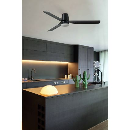 FARO 33830WT-1TW - LED Stmívatelný stropní ventilátor PUNT TUB M LED/18W/230V 3000/4200/6500K černá pr. 132 cm Wi-Fi Tuya + dálkové ovládání
