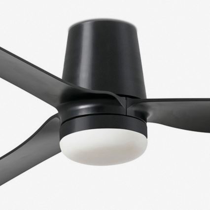 FARO 33830WT1S - LED Stmívatelný stropní ventilátor PUNT TUB M LED/18W/230V 2700/3000/4000K pr. 132 cm černá Wi-Fi Tuya + dálkové ovládání