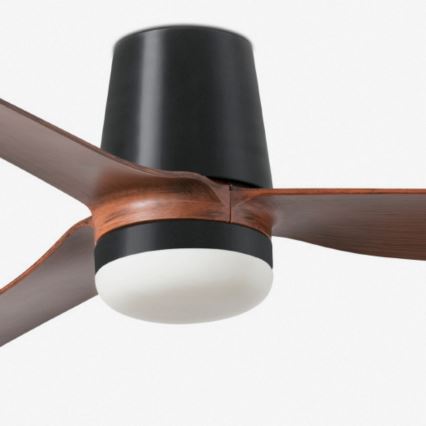 FARO 33831-1TW - LED Stmívatelný stropní ventilátor PUNT TUB M LED/18W/230V 2700/3000/4000K pr. 130 cm hnědá/černá + dálkové ovládání