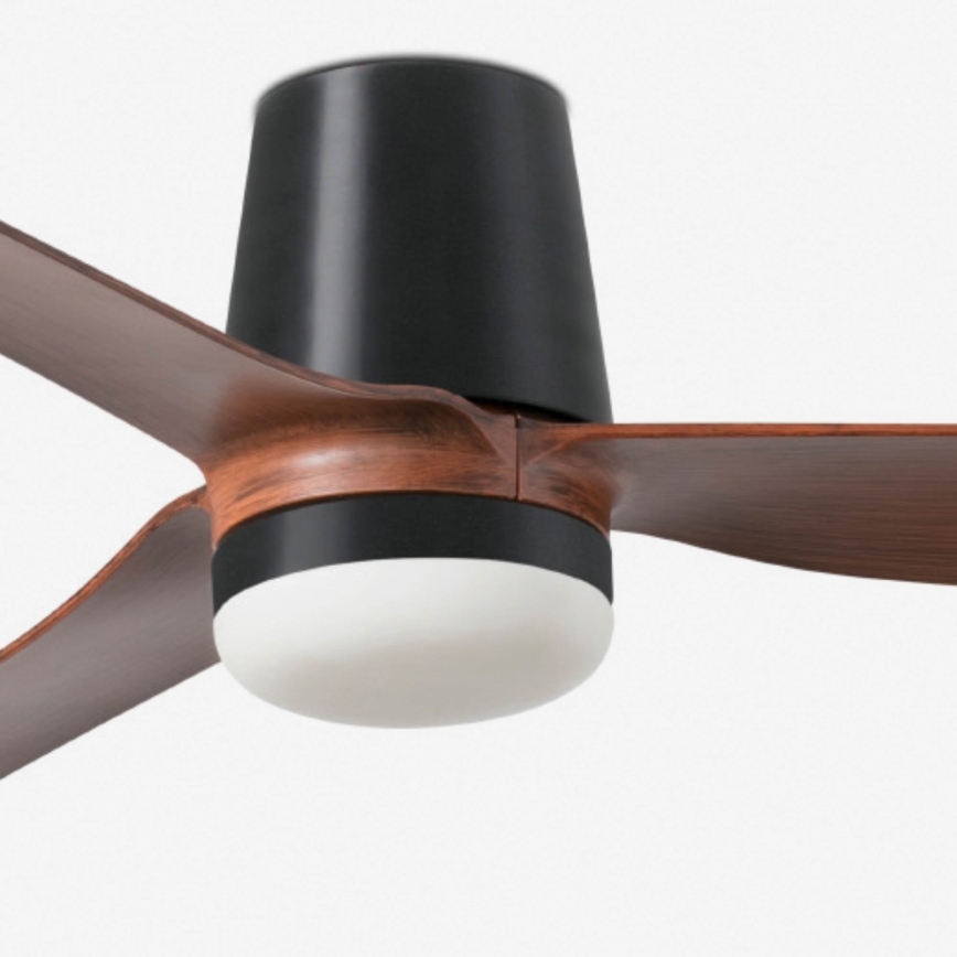 FARO 33831-1TW - LED Stmívatelný stropní ventilátor PUNT TUB M LED/18W/230V 2700/3000/4000K pr. 130 cm hnědá/černá + dálkové ovládání