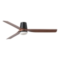 FARO 33831-1TW - LED Stmívatelný stropní ventilátor PUNT TUB M LED/18W/230V 2700/3000/4000K pr. 130 cm hnědá/černá + dálkové ovládání