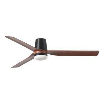 FARO 33831-1TW - LED Stmívatelný stropní ventilátor PUNT TUB M LED/18W/230V 2700/3000/4000K pr. 130 cm hnědá/černá + dálkové ovládání