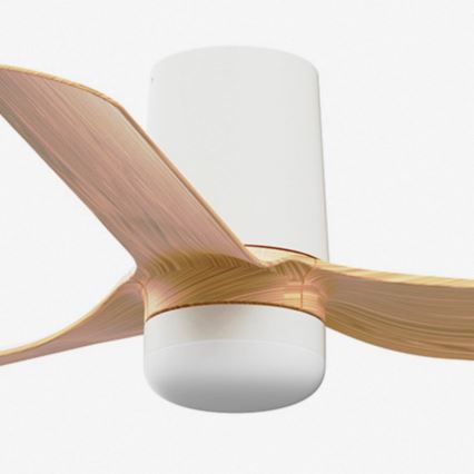 FARO 33833-1TW - LED Stmívatelný stropní ventilátor MINI PUNT TUB S LED/10W/230V 2700/4000/6000K pr. 90 cm hnědá/bílá + dálkové ovládání
