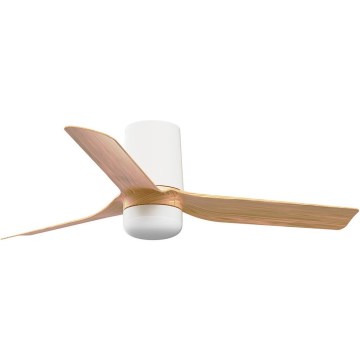FARO 33833-1TW - LED Stmívatelný stropní ventilátor MINI PUNT TUB S LED/10W/230V 2700/3000/4000K pr. 90 cm hnědá/bílá + dálkové ovládání