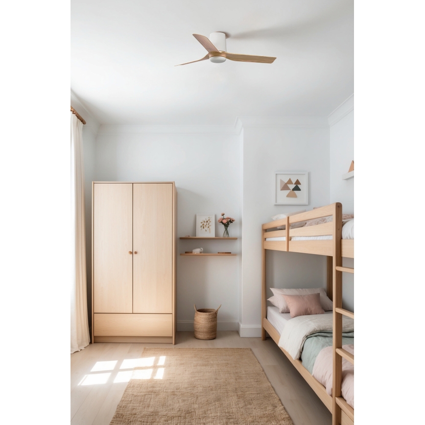 FARO 33833 - Stropní ventilátor MINI PUNT TUB S hnědá/bílá pr. 90 cm + dálkové ovládání