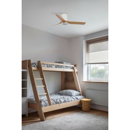 FARO 33833 - Stropní ventilátor MINI PUNT TUB S hnědá/bílá pr. 90 cm + dálkové ovládání
