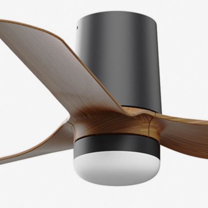 FARO 33835-1TW - LED Stmívatelný stropní ventilátor MINI PUNT TUB S LED/10W/230V 2700/3000/4000K pr. 90 cm hnědá/černá + dálkové ovládání