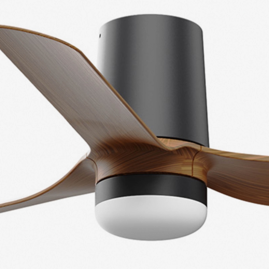 FARO 33835-1TW - LED Stmívatelný stropní ventilátor MINI PUNT TUB S LED/10W/230V 2700/3000/4000K pr. 90 cm hnědá/černá + dálkové ovládání
