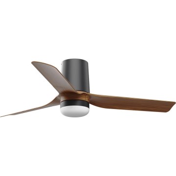 FARO 33835-1TW - LED Stmívatelný stropní ventilátor MINI PUNT TUB S LED/10W/230V 2700/3000/4000K pr. 90 cm hnědá/černá + dálkové ovládání