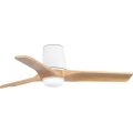 FARO 33836-1TW - LED Stmívatelný stropní ventilátor HEYWOOD TUB S LED/10W/230V 2700/3000/4000K borovice/bílá pr. 90 cm + dálkové ovládání