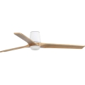 FARO 338381S - LED Stmívatelný stropní ventilátor HEYWOOD TUB L LED/10W/230V 2700/3000/4000K pr. 132 cm dřevo/bílá + dálkové ovládání