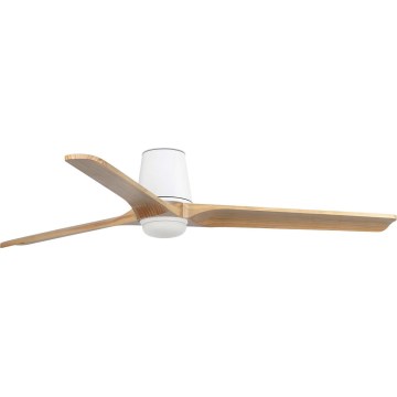 FARO 338381S - LED Stmívatelný stropní ventilátor HEYWOOD TUB L LED/10W/230V 2700/3000/4000K pr. 132 cm dřevo/bílá + dálkové ovládání