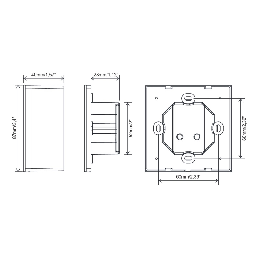 FARO 33988 - Nástěnný dotykový ovladač pro stropní ventilátory 230V černá
