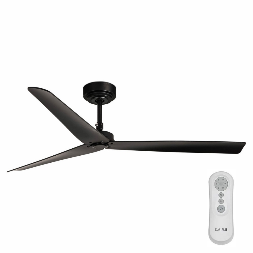 FARO 34100 - Stropní ventilátor MILOS černá + dálkové ovládání